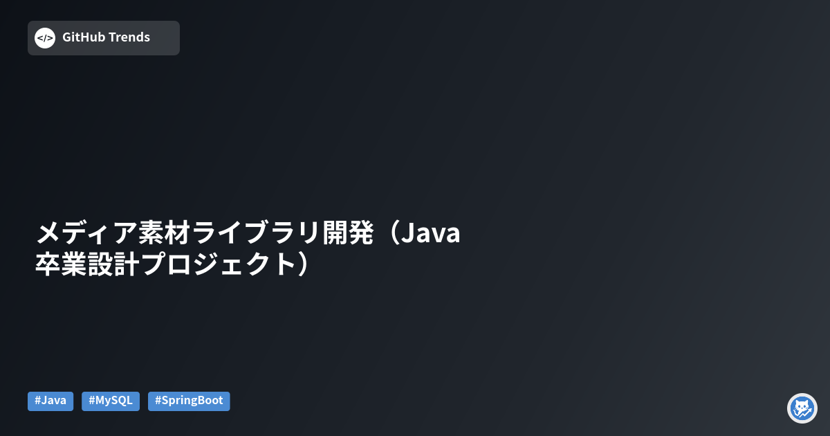 メディア素材ライブラリ開発（Java 卒業設計プロジェクト）