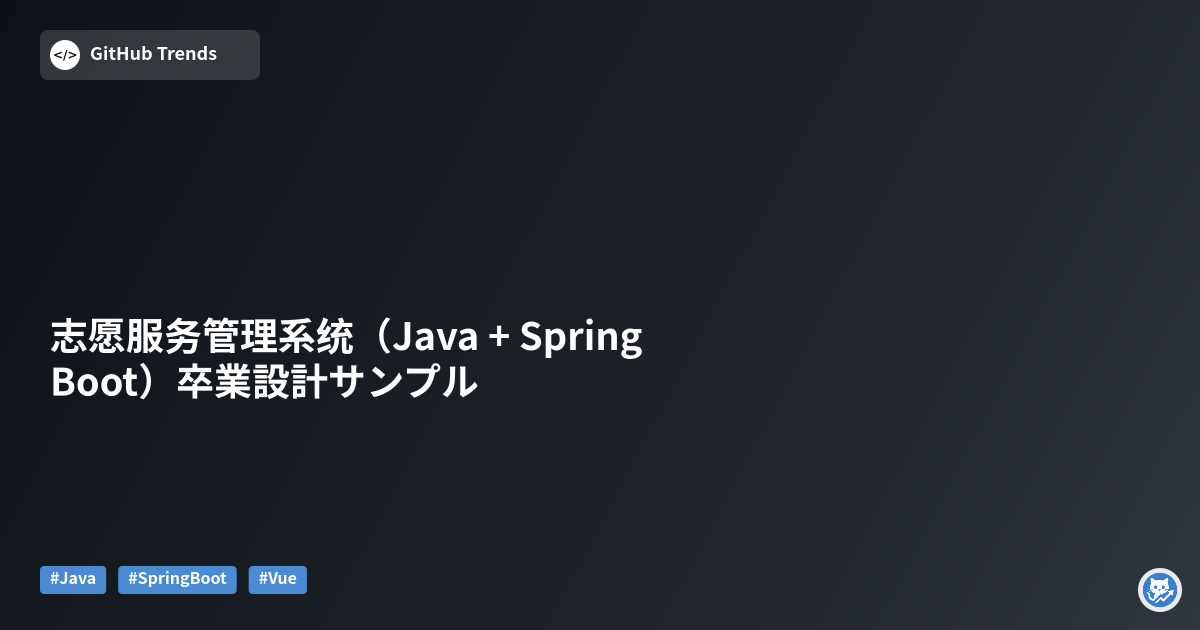 志愿服务管理系统（Java + Spring Boot）卒業設計サンプル