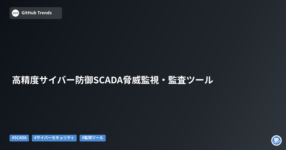 高精度サイバー防御SCADA脅威監視・監査ツール