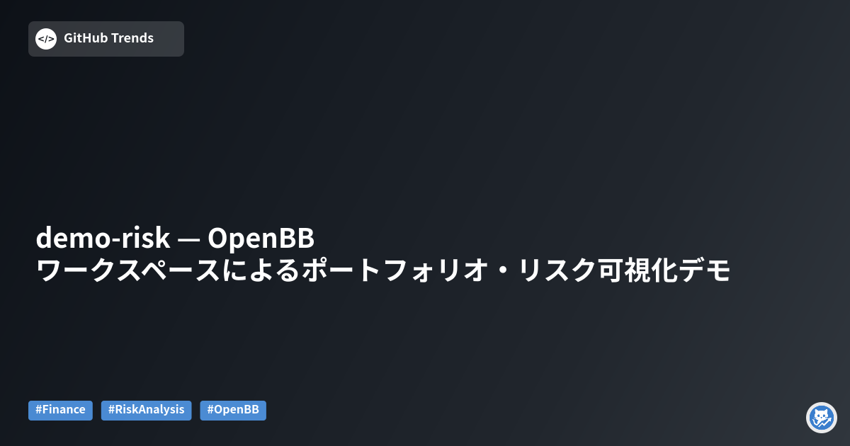 demo-risk — OpenBBワークスペースによるポートフォリオ・リスク可視化デモ