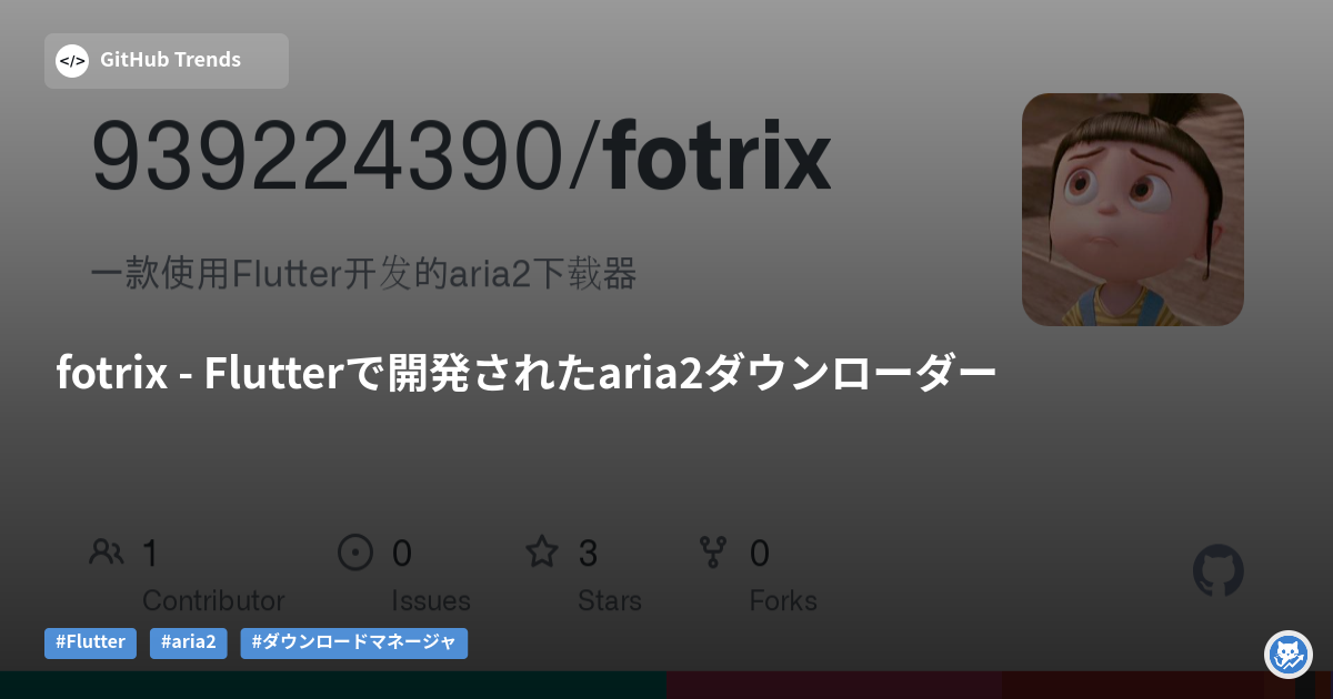 fotrix - Flutterで開発されたaria2ダウンローダー