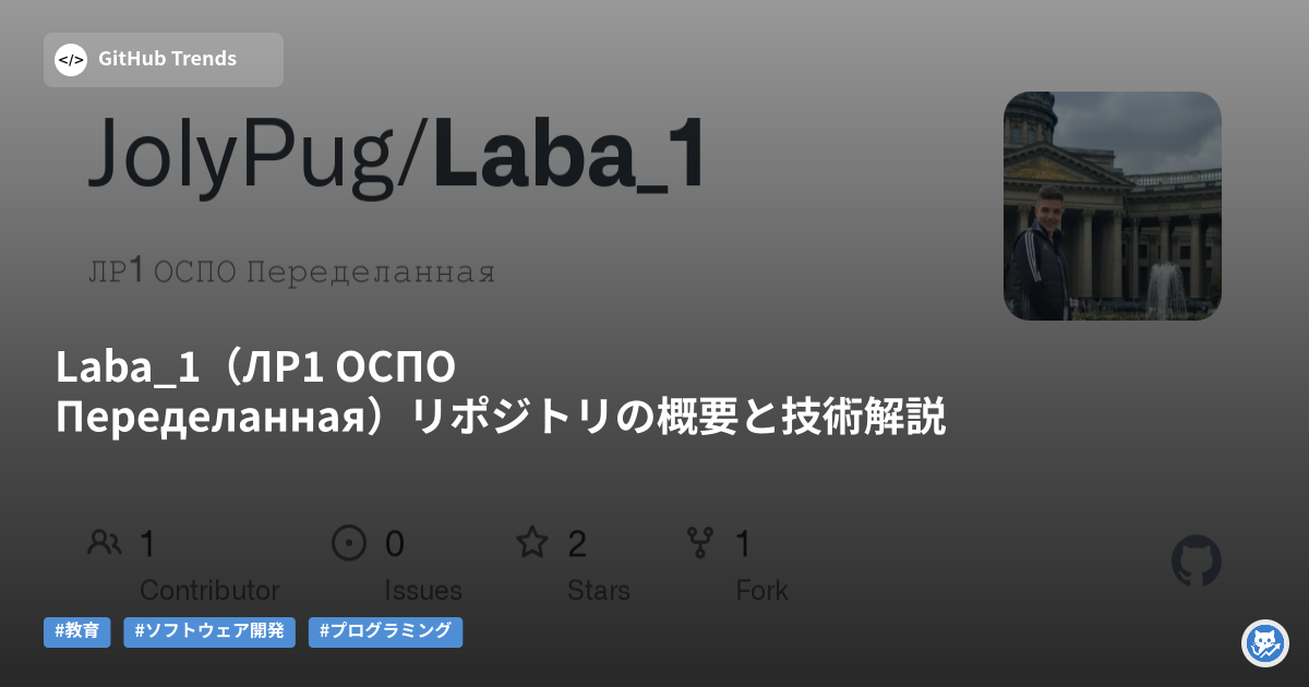 Laba_1（ЛР1 ОСПО Переделанная）リポジトリの概要と技術解説