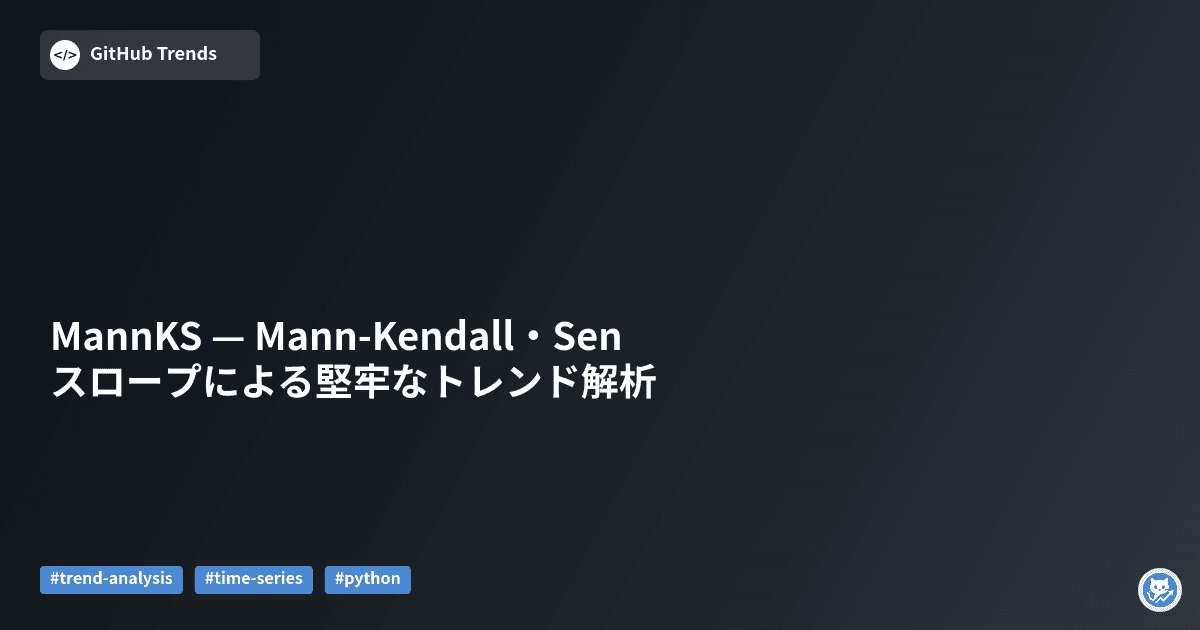 MannKS — Mann-Kendall・Senスロープによる堅牢なトレンド解析