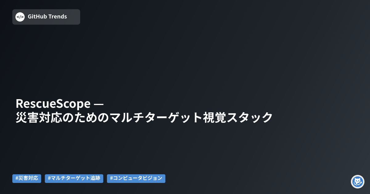 RescueScope — 災害対応のためのマルチターゲット視覚スタック