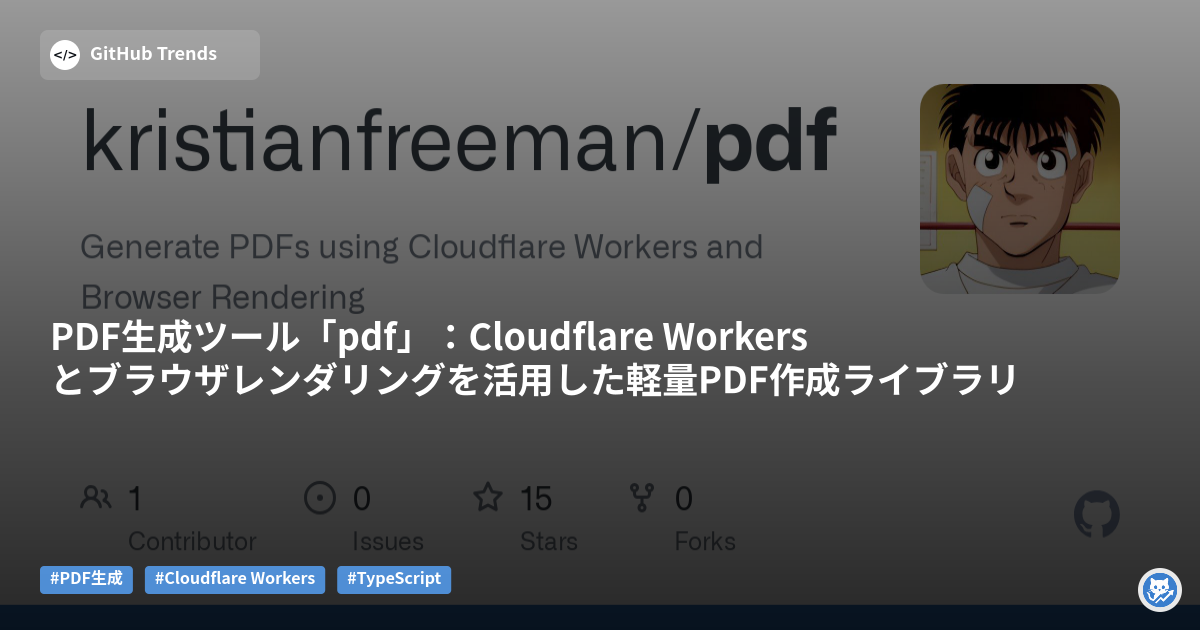 PDF生成ツール「pdf」：Cloudflare Workersとブラウザレンダリングを活用した軽量PDF作成ライブラリ