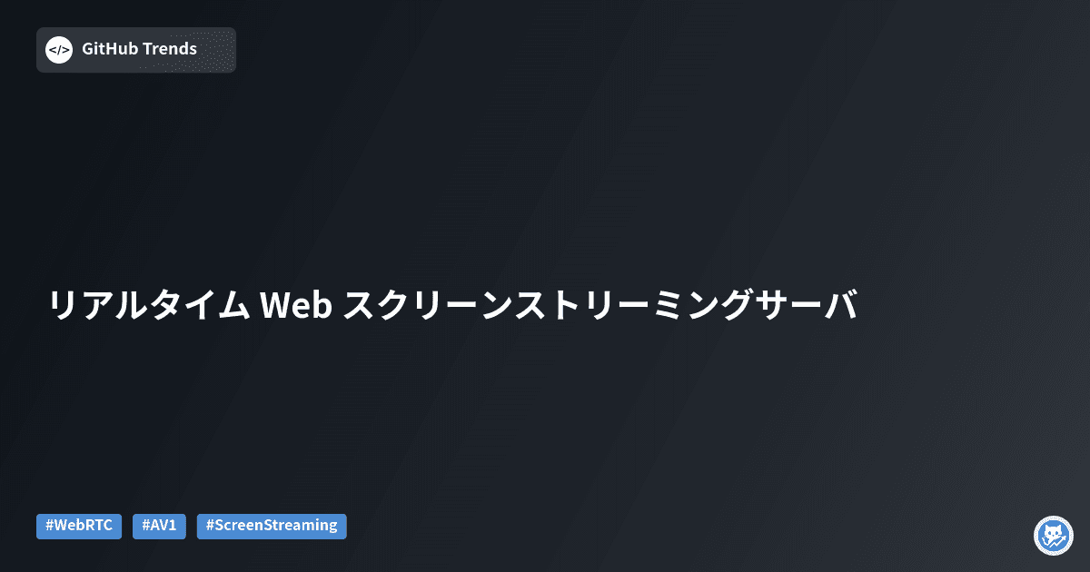 リアルタイム Web スクリーンストリーミングサーバ