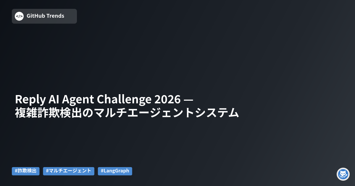 Reply AI Agent Challenge 2026 — 複雑詐欺検出のマルチエージェントシステム