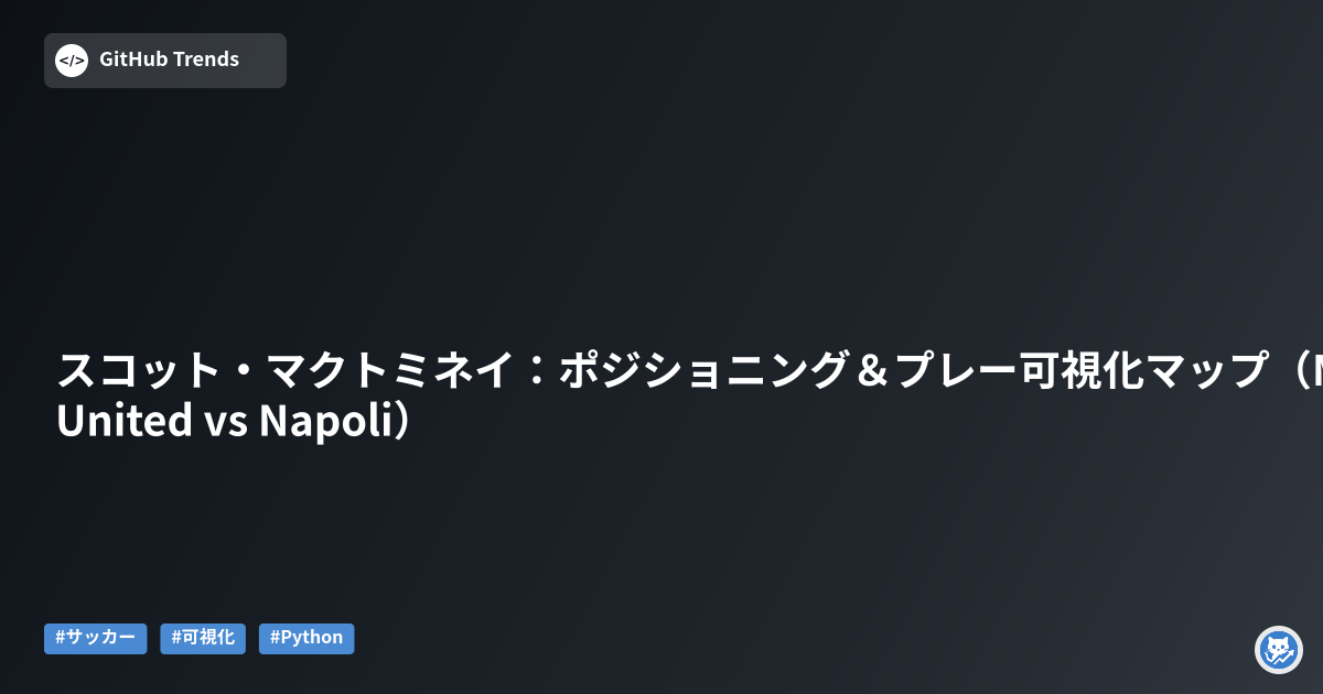 スコット・マクトミネイ：ポジショニング＆プレー可視化マップ（Manchester United vs Napoli）