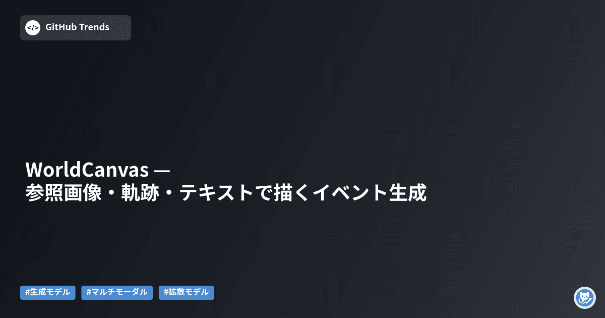 WorldCanvas — 参照画像・軌跡・テキストで描くイベント生成