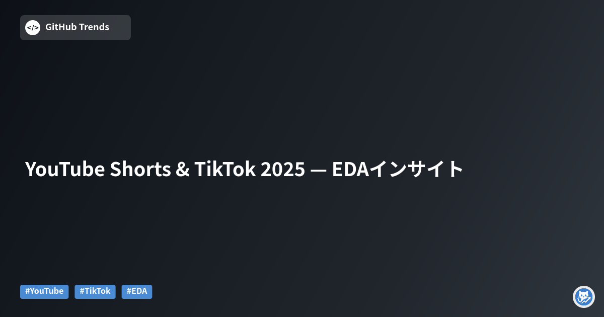 YouTube Shorts & TikTok 2025 — EDAインサイト